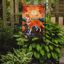 Load image into Gallery viewer, Akita Fall Garden Flag – Dog Surrounded by Pumpkins &amp; Autumn Leaves