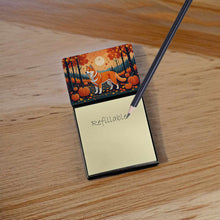 Load image into Gallery viewer, Akita Fall Sticky Note Holder- Refiilable Desk Accessory Note Pad