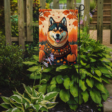 Load image into Gallery viewer, Akita Fall Garden Flag – Dog Surrounded by Pumpkins &amp; Autumn Leaves