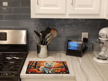 Load image into Gallery viewer, American Eskimo Fall Glass Cutting Boards – Durable, Decorative Kitchen Art Large