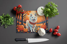 Load image into Gallery viewer, American Eskimo Fall Glass Cutting Boards – Durable, Decorative Kitchen Art Large