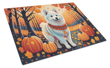 Load image into Gallery viewer, American Eskimo Fall Glass Cutting Boards – Durable, Decorative Kitchen Art Large