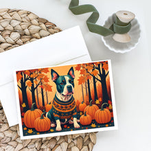 Load image into Gallery viewer, Pit Bull Terrier Fall Greeting Cards -  Blank Note Cards – 8-Pack of Artist-Designed Cards with Envelopes