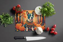Load image into Gallery viewer, Pit Bull Terrier Fall Glass Cutting Boards – Durable, Decorative Kitchen Art Large