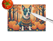 Load image into Gallery viewer, Pit Bull Terrier Fall Glass Cutting Boards – Durable, Decorative Kitchen Art Large