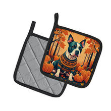 Load image into Gallery viewer, Pit Bull Terrier Fall Pot Holders - Set of 2 Decorative Kitchen Helpers | Made in the USA