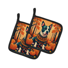 Load image into Gallery viewer, Pit Bull Terrier Fall Pot Holders - Set of 2 Decorative Kitchen Helpers | Made in the USA