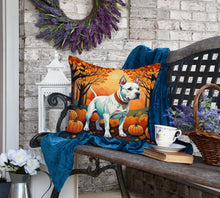 Load image into Gallery viewer, White Pit Bull Terrier Fall Fabric Decorative Pillow