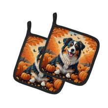 Load image into Gallery viewer, Australian Shepherd Terrier Fall Pot Holders - Set of 2 Decorative Kitchen Helpers | Made in the USA