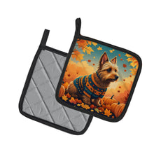Load image into Gallery viewer, Australian Terrier Terrier Fall Pot Holders - Set of 2 Decorative Kitchen Helpers | Made in the USA