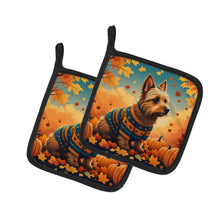 Load image into Gallery viewer, Australian Terrier Terrier Fall Pot Holders - Set of 2 Decorative Kitchen Helpers | Made in the USA
