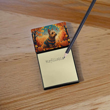Load image into Gallery viewer, Australian Terrier Terrier Fall Sticky Note Holder- Refiilable Desk Accessory Note Pad