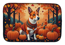 Load image into Gallery viewer, Red Basenji Fall Dish Drying Mat