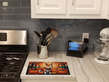 Load image into Gallery viewer, Red Basenji Fall Glass Cutting Boards – Durable, Decorative Kitchen Art Large