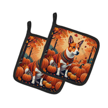 Load image into Gallery viewer, Red Basenji Fall Pot Holders - Set of 2 Decorative Kitchen Helpers | Made in the USA