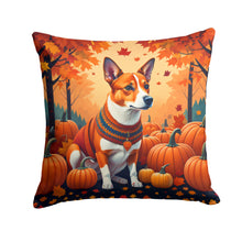 Load image into Gallery viewer, Red Basenji Fall Fabric Decorative Pillow