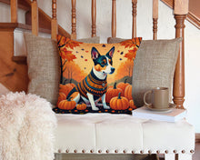 Load image into Gallery viewer, Basenji Fall Throw Pillow - 14x14 Decorative Pillow – Art for Your Home &amp; Patio