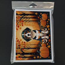 Load image into Gallery viewer, Beagle Fall Greeting Cards -  Blank Note Cards – 8-Pack of Artist-Designed Cards with Envelopes