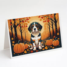 Load image into Gallery viewer, Beagle Fall Greeting Cards -  Blank Note Cards – 8-Pack of Artist-Designed Cards with Envelopes