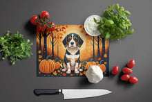 Load image into Gallery viewer, Beagle Fall Glass Cutting Boards – Durable, Decorative Kitchen Art Large