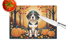 Load image into Gallery viewer, Beagle Fall Glass Cutting Boards – Durable, Decorative Kitchen Art Large