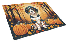 Load image into Gallery viewer, Beagle Fall Glass Cutting Boards – Durable, Decorative Kitchen Art Large