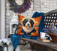 Load image into Gallery viewer, Bearded Collie Fall Fabric Decorative Pillow