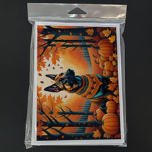 Load image into Gallery viewer, Belgian Malinois Fall Greeting Cards -  Blank Note Cards – 8-Pack of Artist-Designed Cards with Envelopes