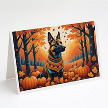 Load image into Gallery viewer, Belgian Malinois Fall Greeting Cards -  Blank Note Cards – 8-Pack of Artist-Designed Cards with Envelopes