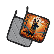 Load image into Gallery viewer, Belgian Malinois Fall Pot Holders - Set of 2 Decorative Kitchen Helpers | Made in the USA