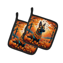 Load image into Gallery viewer, Belgian Malinois Fall Pot Holders - Set of 2 Decorative Kitchen Helpers | Made in the USA