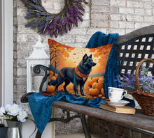 Load image into Gallery viewer, Belgian Sheepdog Fall Fabric Decorative Pillow