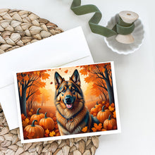Load image into Gallery viewer, Belgian Tervuren Fall Greeting Cards -  Blank Note Cards – 8-Pack of Artist-Designed Cards with Envelopes