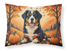 Load image into Gallery viewer, Bernese Mountain Dog Fall Fabric Standard Pillowcase – Artistic Decorative Front, White Back