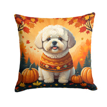 Load image into Gallery viewer, Bichon Frise Fall Fabric Decorative Pillow