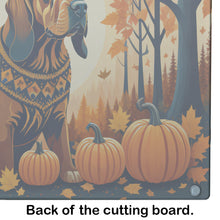 Load image into Gallery viewer, Bloodhound Fall Glass Cutting Boards – Durable, Decorative Kitchen Art Large
