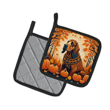 Load image into Gallery viewer, Bloodhound Fall Pot Holders - Set of 2 Decorative Kitchen Helpers | Made in the USA