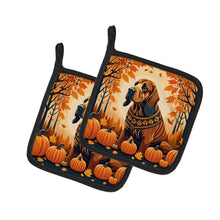 Load image into Gallery viewer, Bloodhound Fall Pot Holders - Set of 2 Decorative Kitchen Helpers | Made in the USA