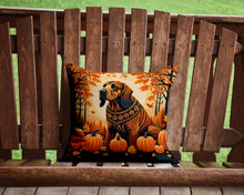 Load image into Gallery viewer, Bloodhound Fall Throw Pillow - 14x14 Decorative Pillow – Art for Your Home &amp; Patio