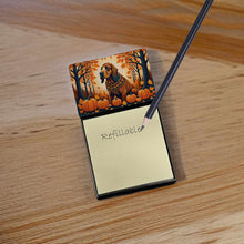 Load image into Gallery viewer, Bloodhound Fall Sticky Note Holder- Refiilable Desk Accessory Note Pad