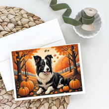 Load image into Gallery viewer, Border Collie Fall Greeting Cards -  Blank Note Cards – 8-Pack of Artist-Designed Cards with Envelopes