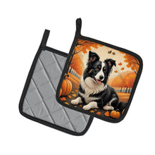Load image into Gallery viewer, Border Collie Fall Pot Holders - Set of 2 Decorative Kitchen Helpers | Made in the USA