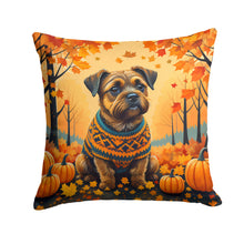 Load image into Gallery viewer, Border Terrier Fall Fabric Decorative Pillow