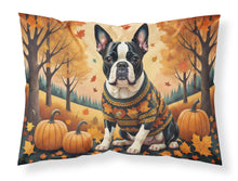 Load image into Gallery viewer, Boston Terrier Fall Fabric Standard Pillowcase – Artistic Decorative Front, White Back