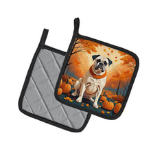Load image into Gallery viewer, White Boxer Fall Pot Holders - Set of 2 Decorative Kitchen Helpers | Made in the USA