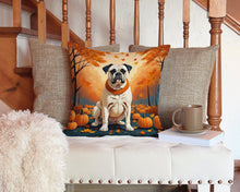 Load image into Gallery viewer, White Boxer Fall Throw Pillow - 14x14 Decorative Pillow – Art for Your Home &amp; Patio