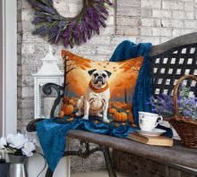 Load image into Gallery viewer, White Boxer Fall Fabric Decorative Pillow