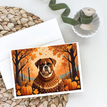 Load image into Gallery viewer, Boxer Fall Greeting Cards -  Blank Note Cards – 8-Pack of Artist-Designed Cards with Envelopes