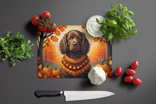 Load image into Gallery viewer, Boykin Spaniel Fall Glass Cutting Boards – Durable, Decorative Kitchen Art Large