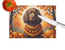 Load image into Gallery viewer, Boykin Spaniel Fall Glass Cutting Boards – Durable, Decorative Kitchen Art Large